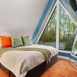 blue ridge ga a-frame cabin with private pickleball court and sauna