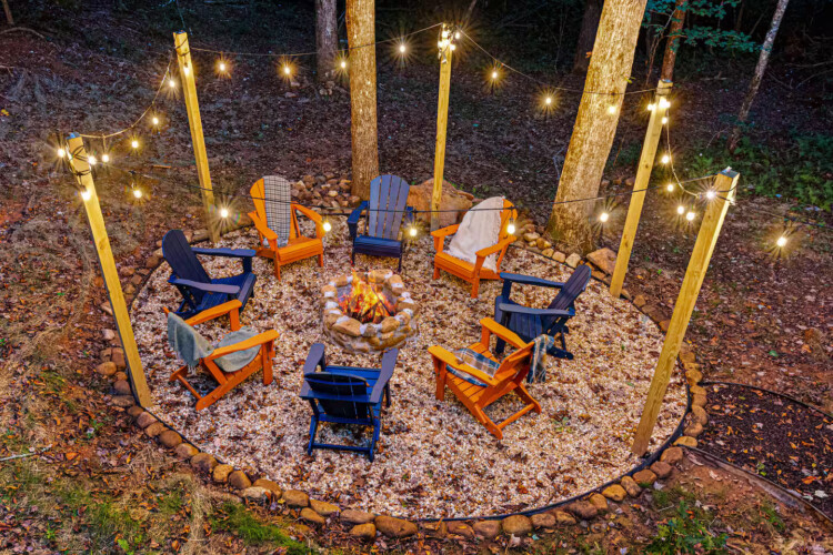 blue ridge ga a-frame cabin with private pickleball court and sauna