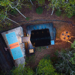 blue ridge ga a-frame cabin with private pickleball court and sauna