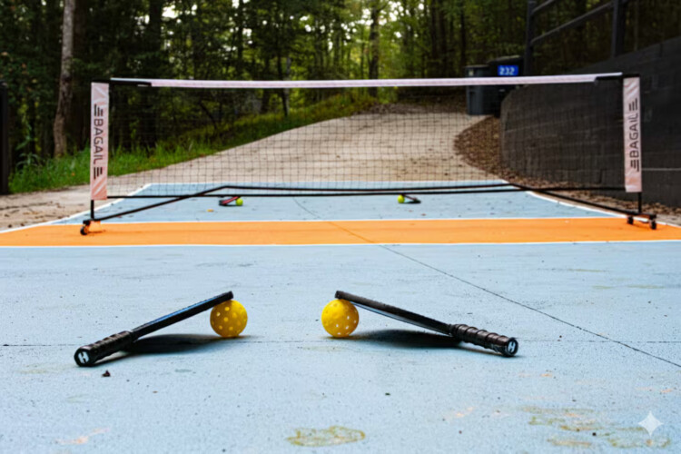 blue ridge ga a-frame cabin with private pickleball court and sauna