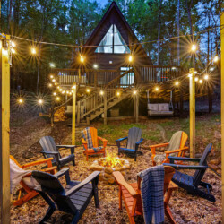 blue ridge ga a-frame cabin with private pickleball court and sauna