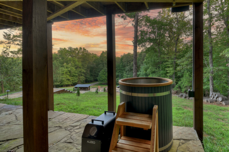 mineral bluff cabin with hot tub and mountain views