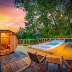 blue ridge georgia cabin with swim spa and sauna