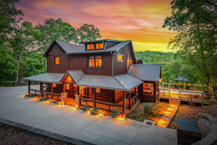 blue ridge georgia cabin with swim spa and sauna