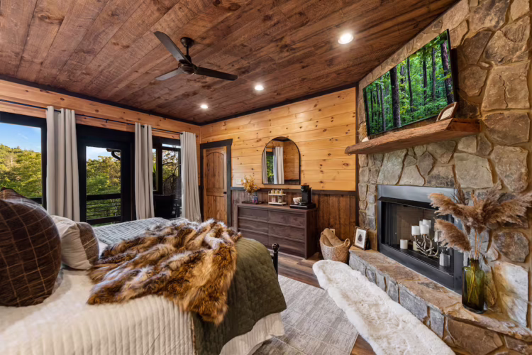 blue ridge georgia cabin with swim spa and sauna
