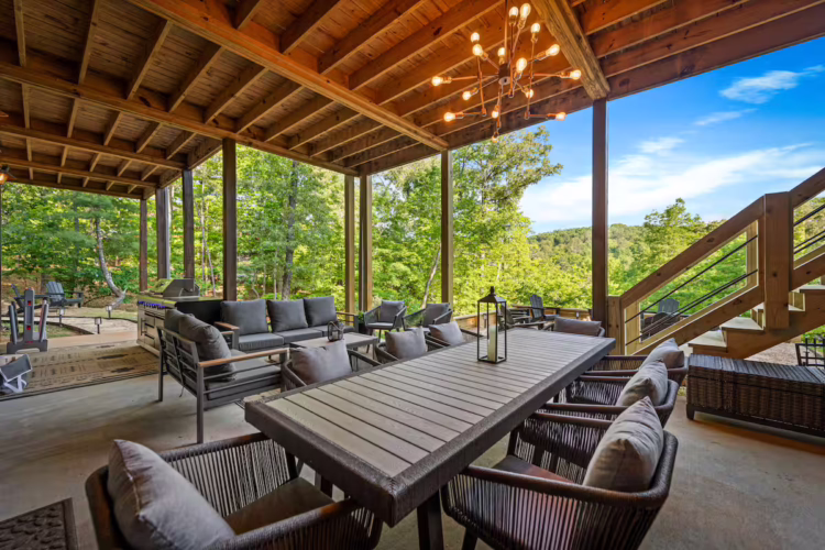 blue ridge georgia cabin with swim spa and sauna