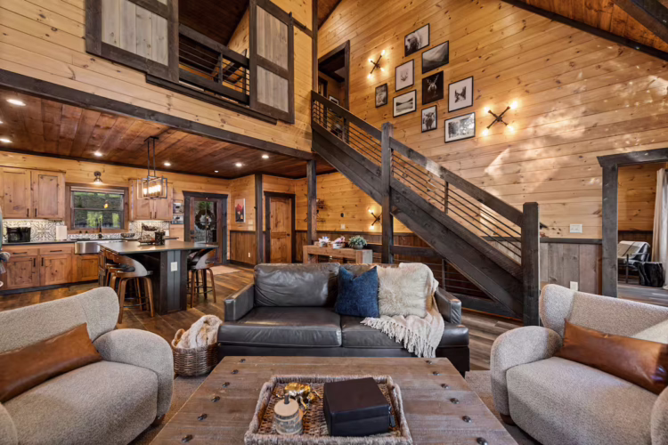 blue ridge georgia cabin with swim spa and sauna
