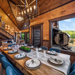 blue ridge georgia cabin with swim spa and sauna