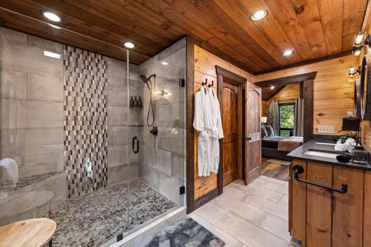 blue ridge georgia cabin with swim spa and sauna