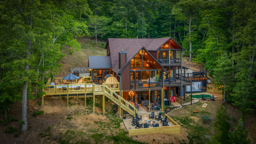 blue ridge georgia cabin with swim spa and sauna