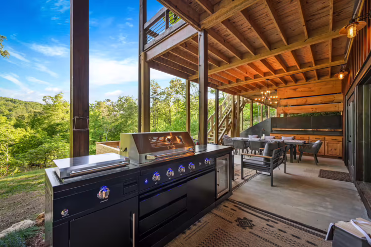 blue ridge georgia cabin with swim spa and sauna