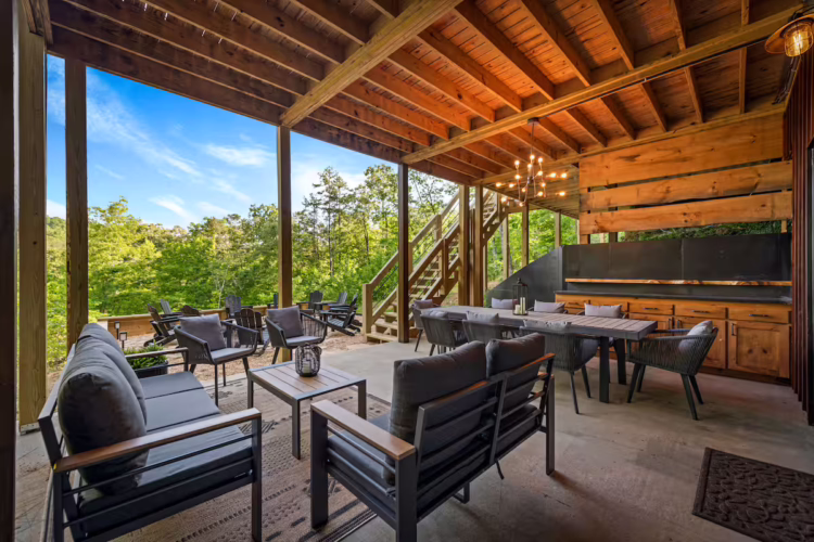 blue ridge georgia cabin with swim spa and sauna