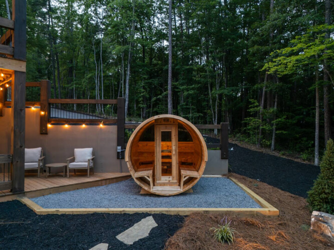 home with sauna cabin rentals in georgia