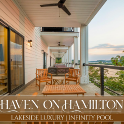 Book Haven on Hamilton | 3-bedroom Lake Hamilton cabin rental | Infinity pool, private boat slip, fire pit, and lake views | Hot Springs, AR.