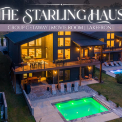 The Starling Haus lakefront vacation rental with private heated pool on Lake Hamilton in Hot Springs AR