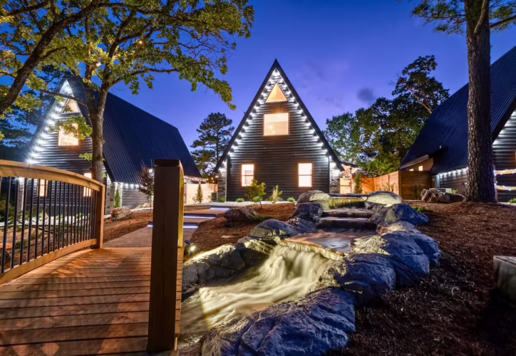 luxury a-frame cabin in arkansas