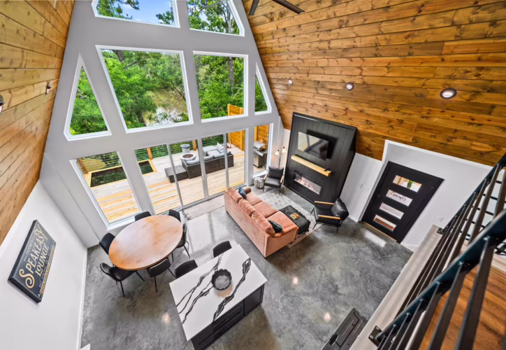 luxury a-frame cabin in arkansas