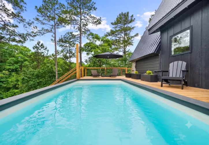luxury a-frame cabin in arkansas
