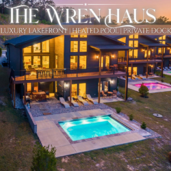 Book this 7-bedroom Lake Hamilton cabin rental with a private pool, boat dock, movie room, and space for 18 guests in Hot Springs, AR.