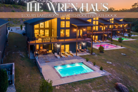 Book this 7-bedroom Lake Hamilton cabin rental with a private pool, boat dock, movie room, and space for 18 guests in Hot Springs, AR.