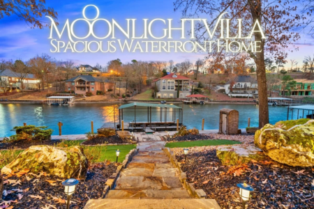 Book Moonlight Villa, a 5-bedroom Lake Hamilton cabin rental with direct water access, a private boat slip, game room, and deck in Hot Springs, AR.