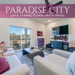 Book Paradise City | 3-bed Lake Hamilton cabin rental | an infinity pool, rock 'n' roll decor, and boardwalk boat access | Hot Springs, AR.