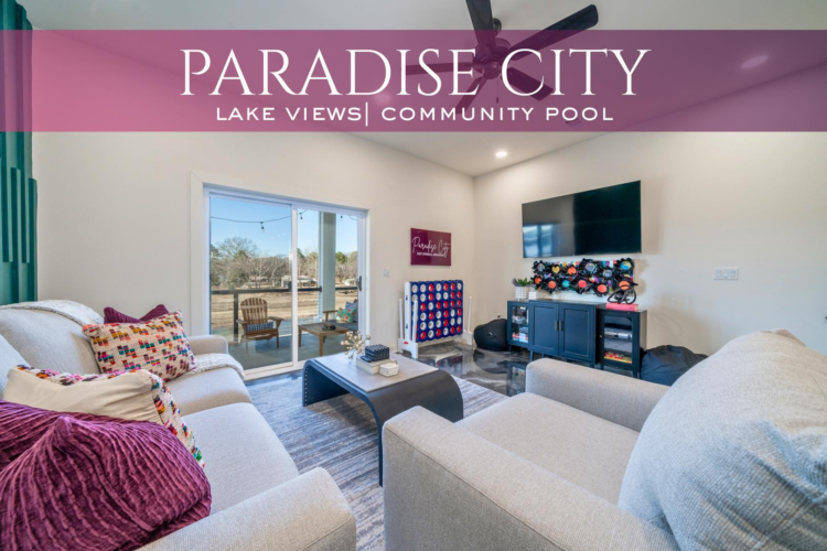 Book Paradise City | 3-bed Lake Hamilton cabin rental | an infinity pool, rock 'n' roll decor, and boardwalk boat access | Hot Springs, AR.