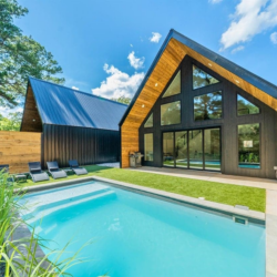 Ruth House Micro Resort in Hot Springs, AR! Features an A-frame layout with private pool, fire pit, kayaks, mini-golf, and mountain views.