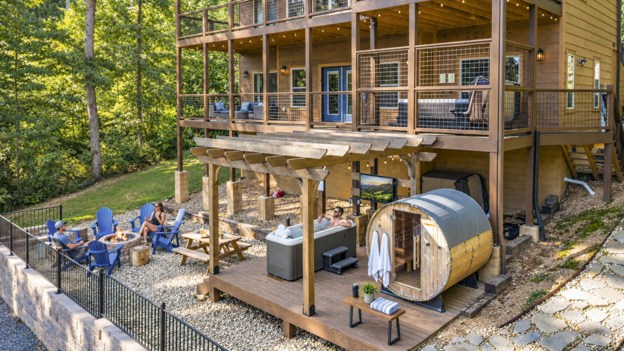 pigeon forge cabin with sauna hot tub mountain views