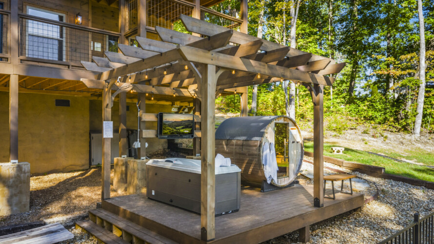 pigeon forge cabin with sauna hot tub mountain views