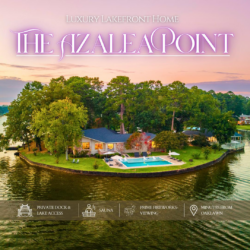 Book The Azalea Point on Lake Hamilton! Luxury 3-bedroom waterfront home with a private pool, sauna, 2 covered boat slips, dock, and firepits.