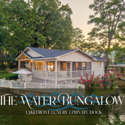 The Water Bungalow on Lake Hamilton! Waterfront rental featuring an expansive deck, covered boat slip, firepit, and close to Hot Springs.